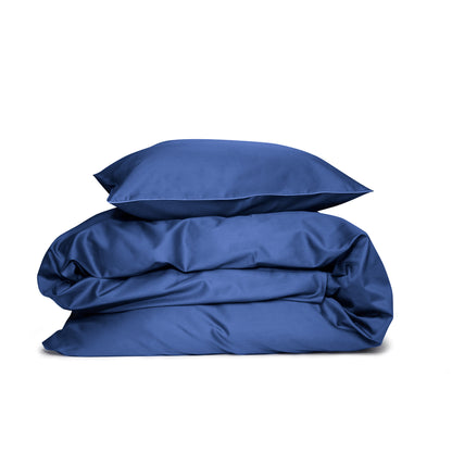 blue pillowcase and duvet cover